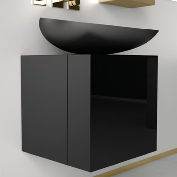 LEONARDO CUBUS BLACK KOOL MAX BLACK - Wooden vanity unit by Glass Design - view 3